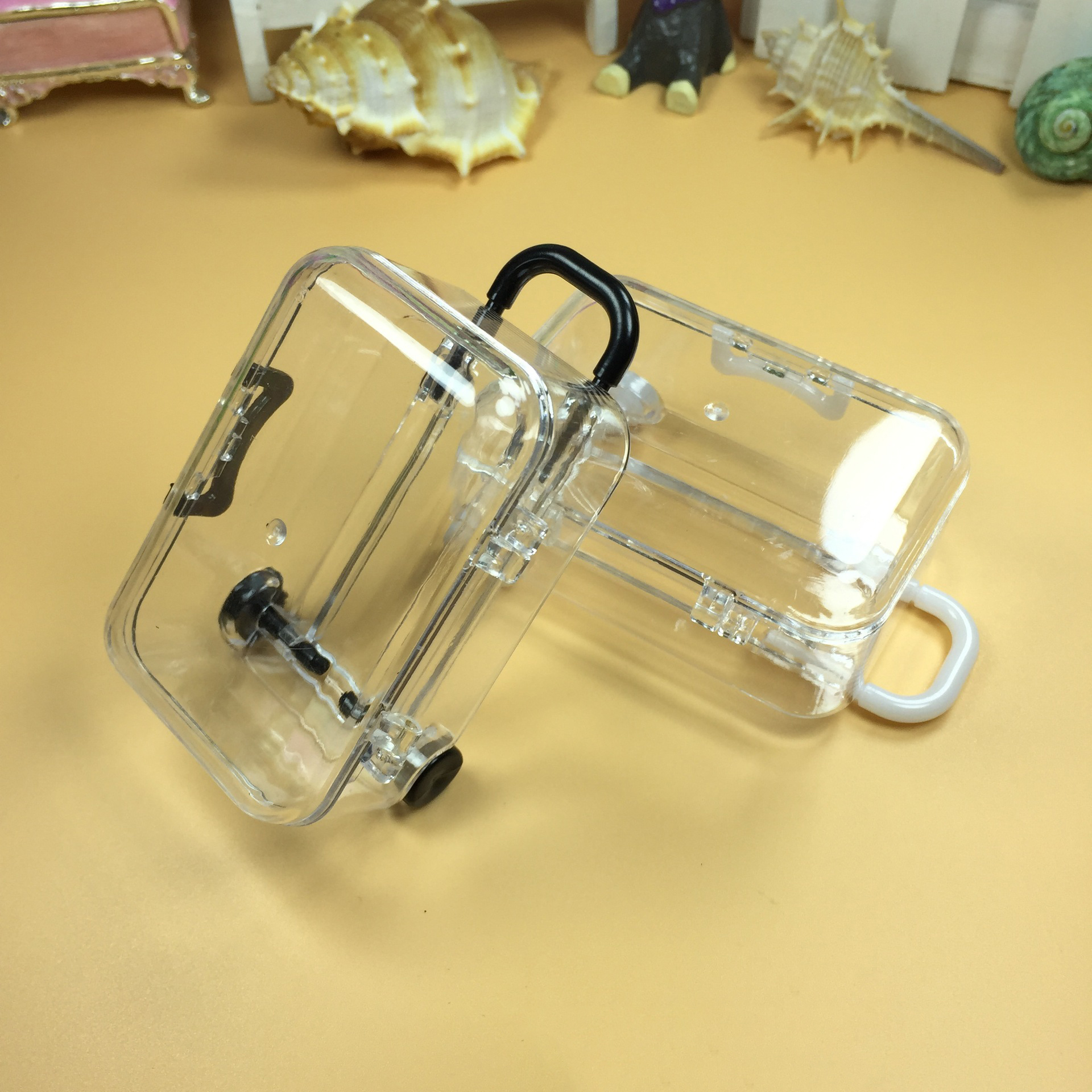 Clear Plastic Trolley Case/Suitcase Candy Box 2