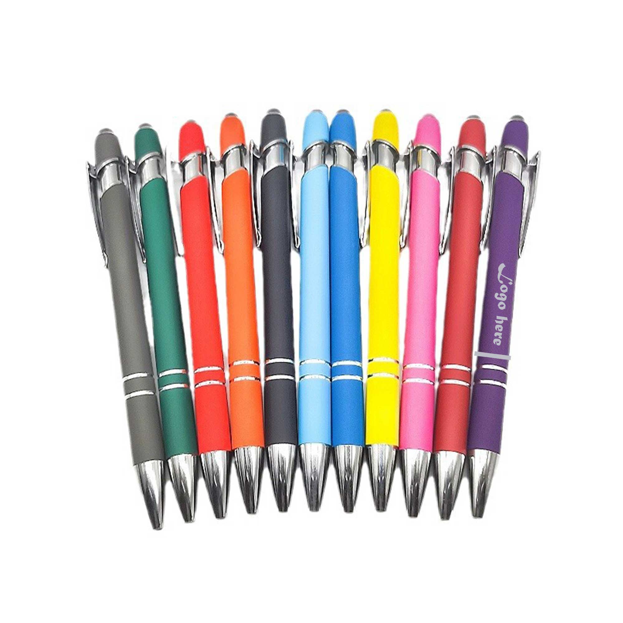 Rainbow Rubberized Soft Touch Ballpoint Pen 1