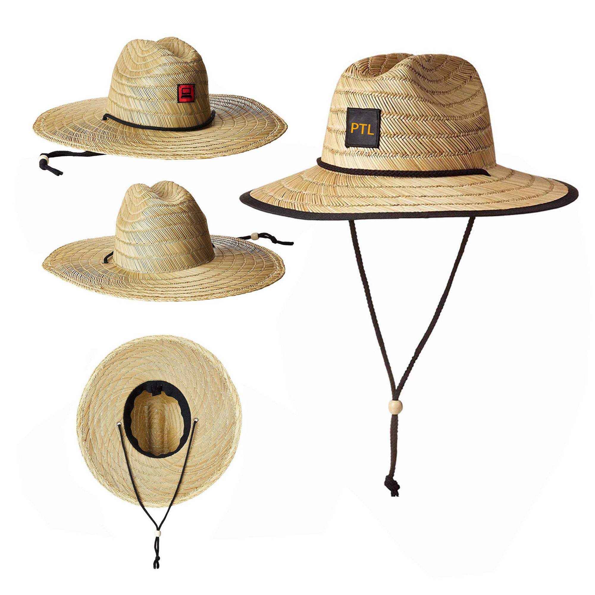 Custom Natural Straw Lifeguard Hat 1