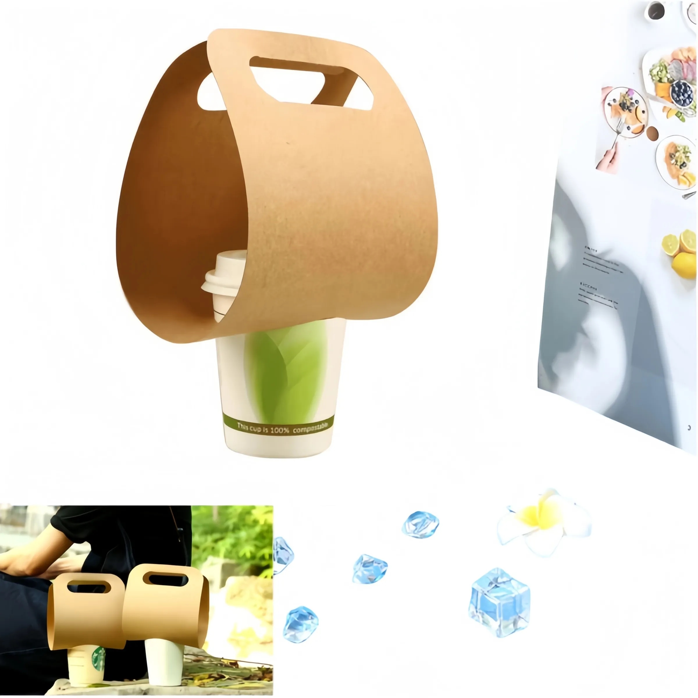 Disposable portable cup holder 3