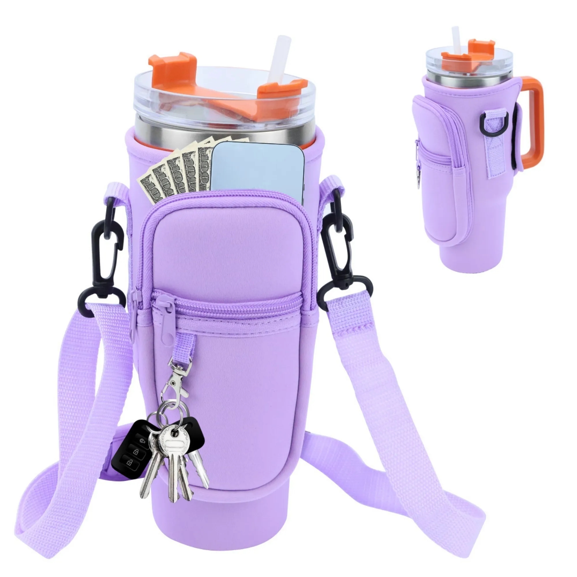10oz Portable Travel Dog Water Dispenser with Bowl 16