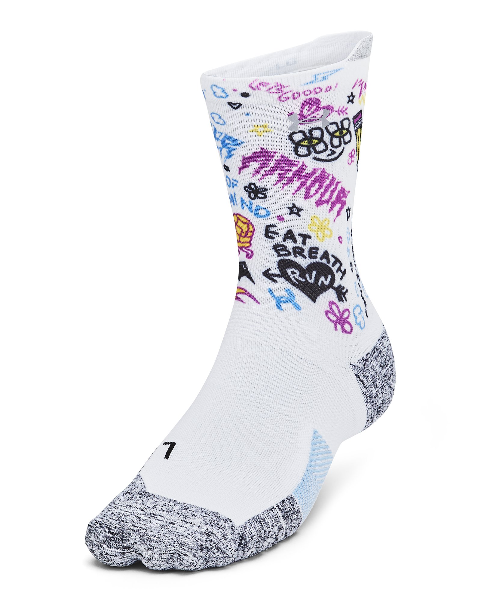 UA ArmourDry Run Cushion Unisex Mid-Crew Socks 2