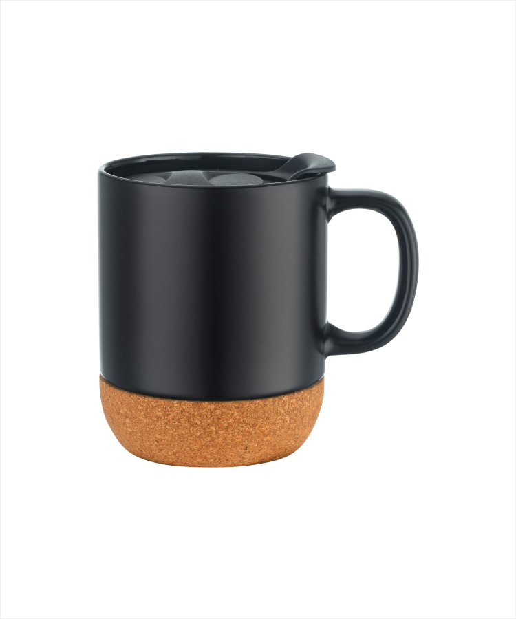 Union Printed - 12oz cork base ceramic mug w/ lid 2