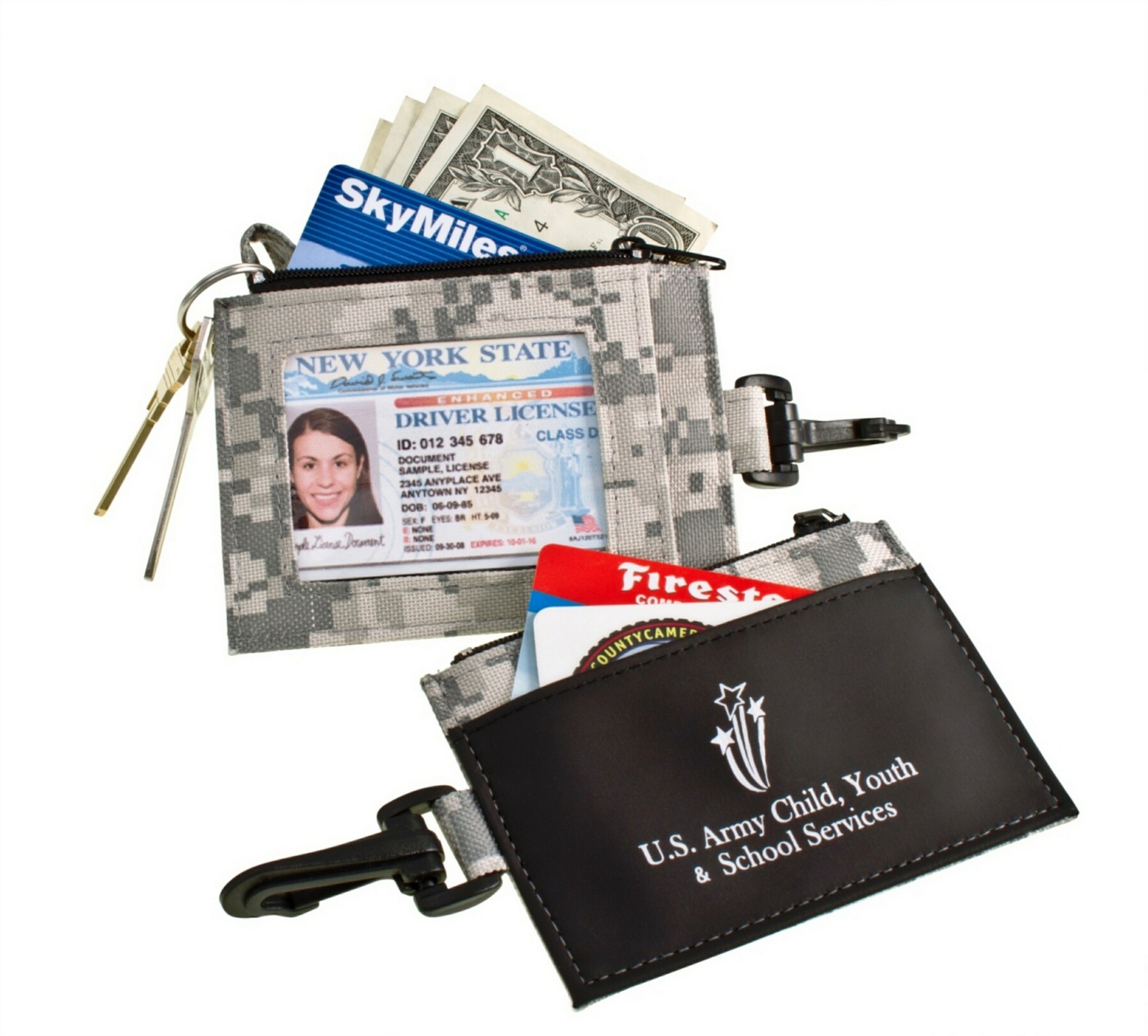Digi-Camo ID Clip with Secure Zip Pocket 1