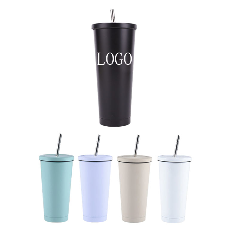 25 oz Stainless Steel Cup W/ Straw 1