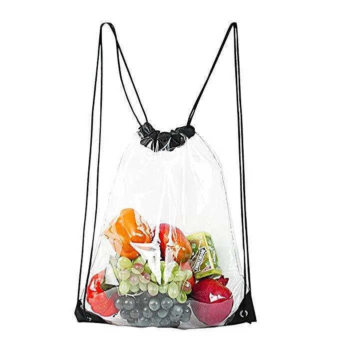 Transparent PVC Drawstring Pouch with See-Through Bag 3