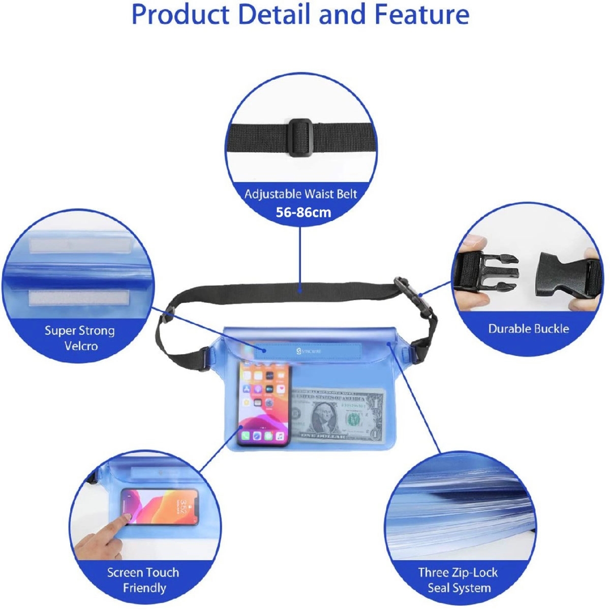 Waterproof Pouch Bag With Adjustable Waist Strap 5