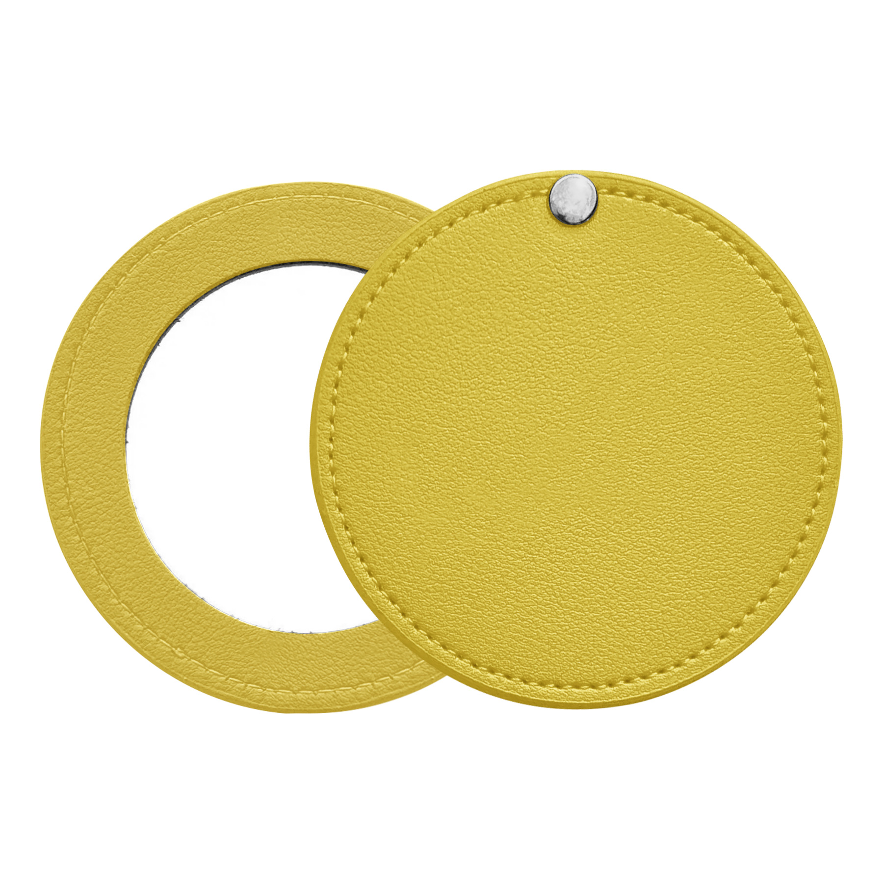 Mini Portable Round PU Makeup Mirror 2