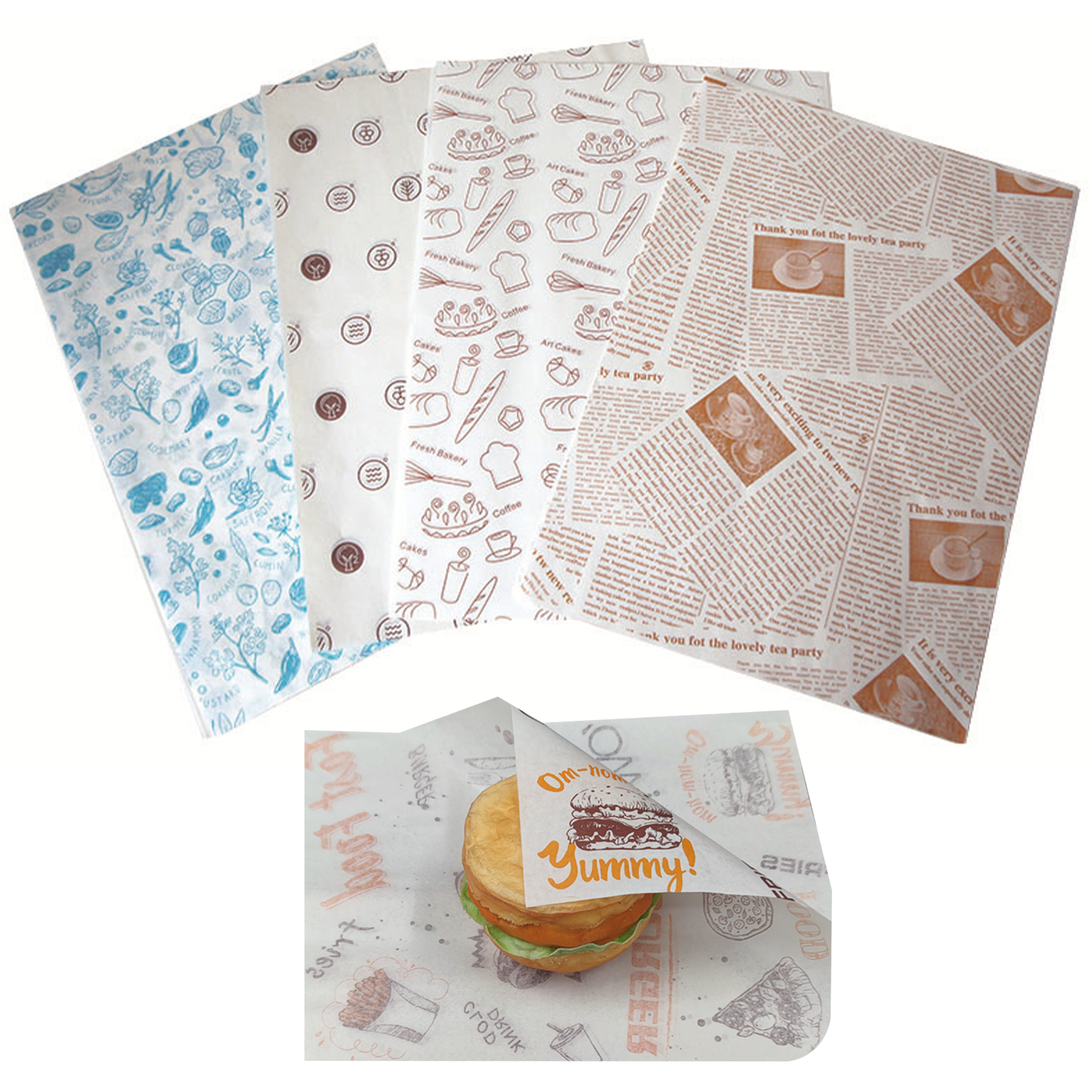 12x12 Inch Burger Wrap Paper 3
