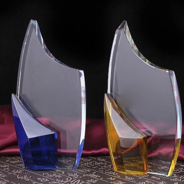 Custom Blue Crystal Award Trophy 4