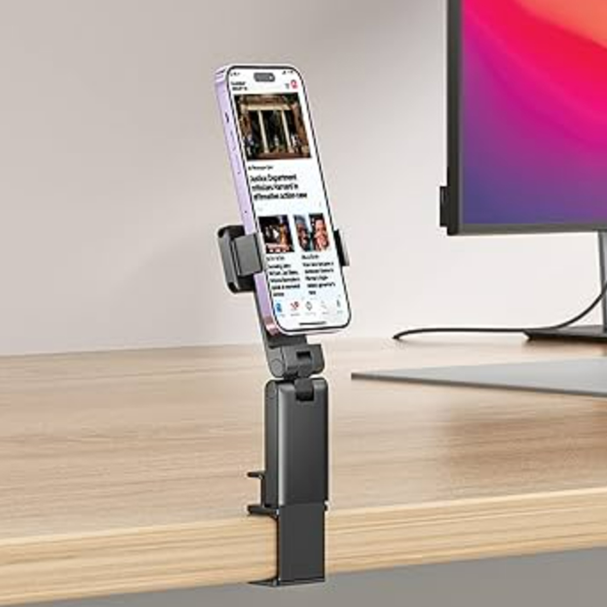 Foldable Adjustable Phone Stand for Desktop Vertical Use 2