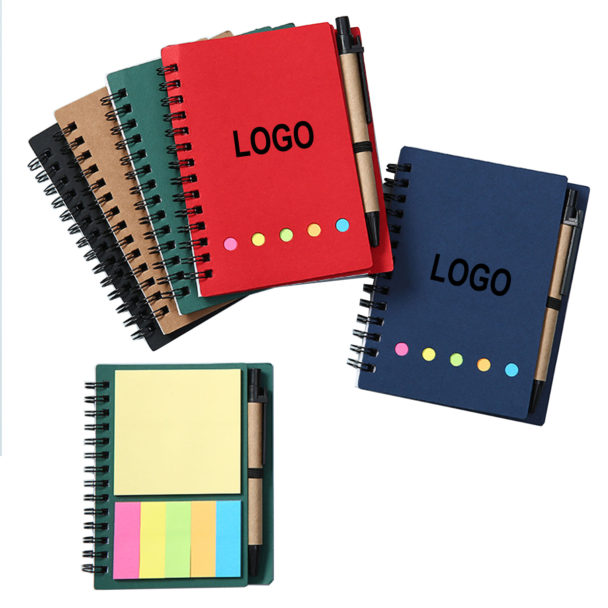 Spiral Notebook With Sticky Notes & Pen 2