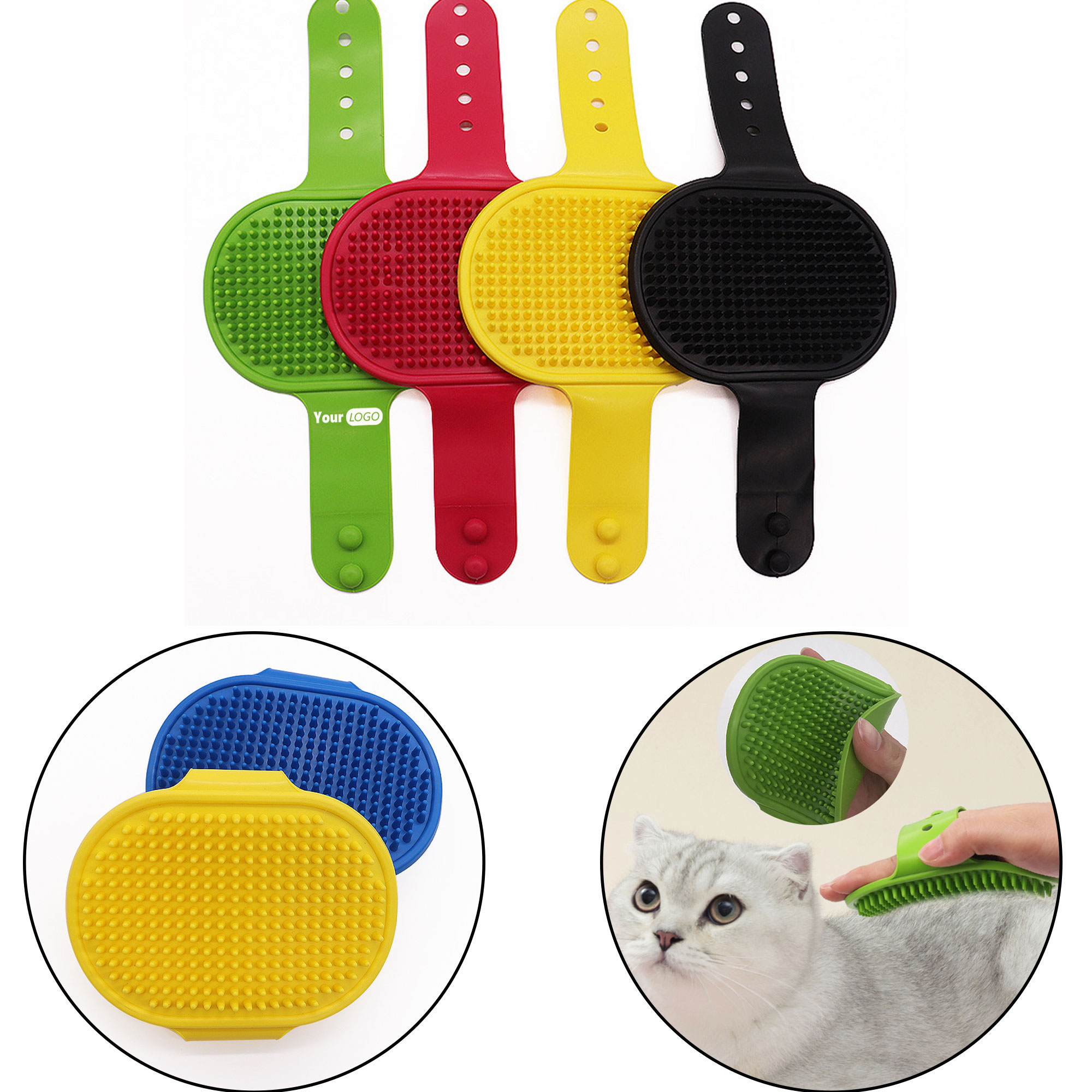 Glove-Style Silicone Pet Massage Bath Brush 4