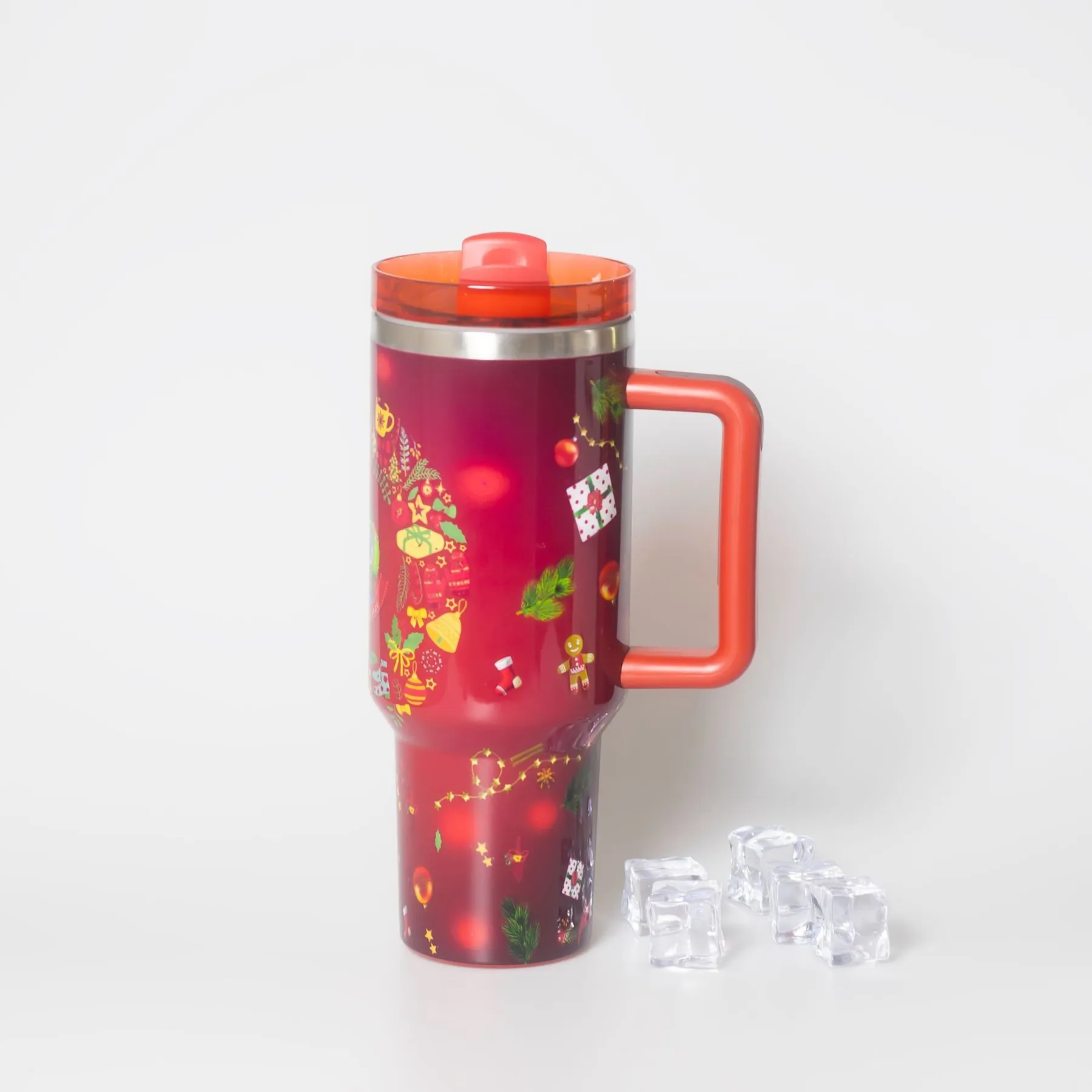 Christmas Theme 40 Oz. Vacuum Tumbler with Lid and Straw 6