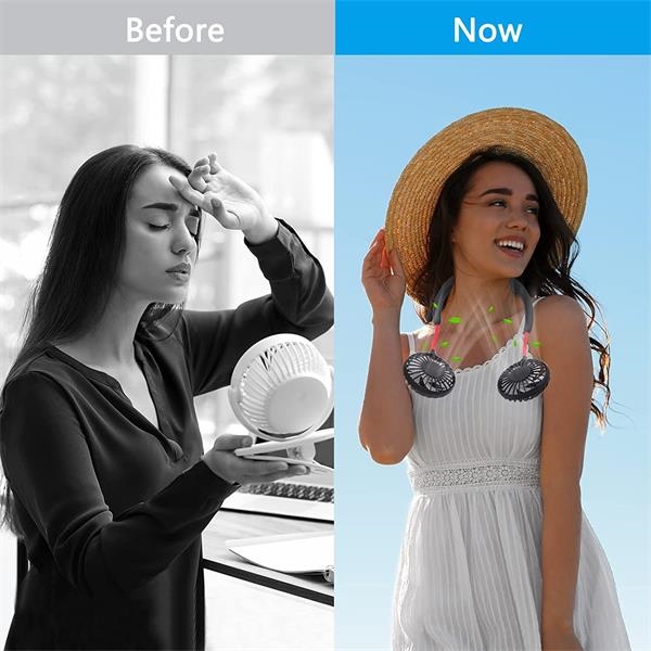 Dual Breeze Hands-Free Neck Fan with Mood Light 2
