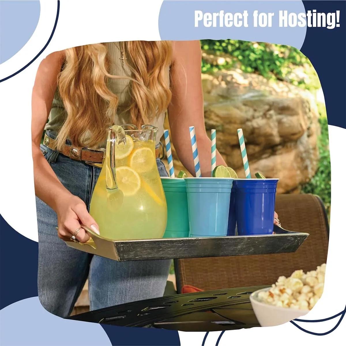 Custom16 Oz Reusable BPA Free Double Wall Plastic Party Cup 5