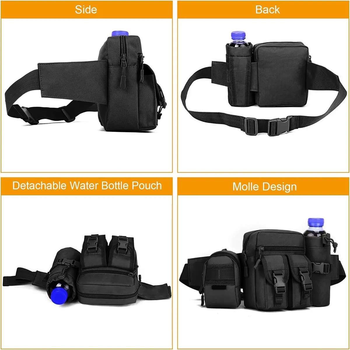 Military Tactical Waist Bag with Water Bottle Holder 3