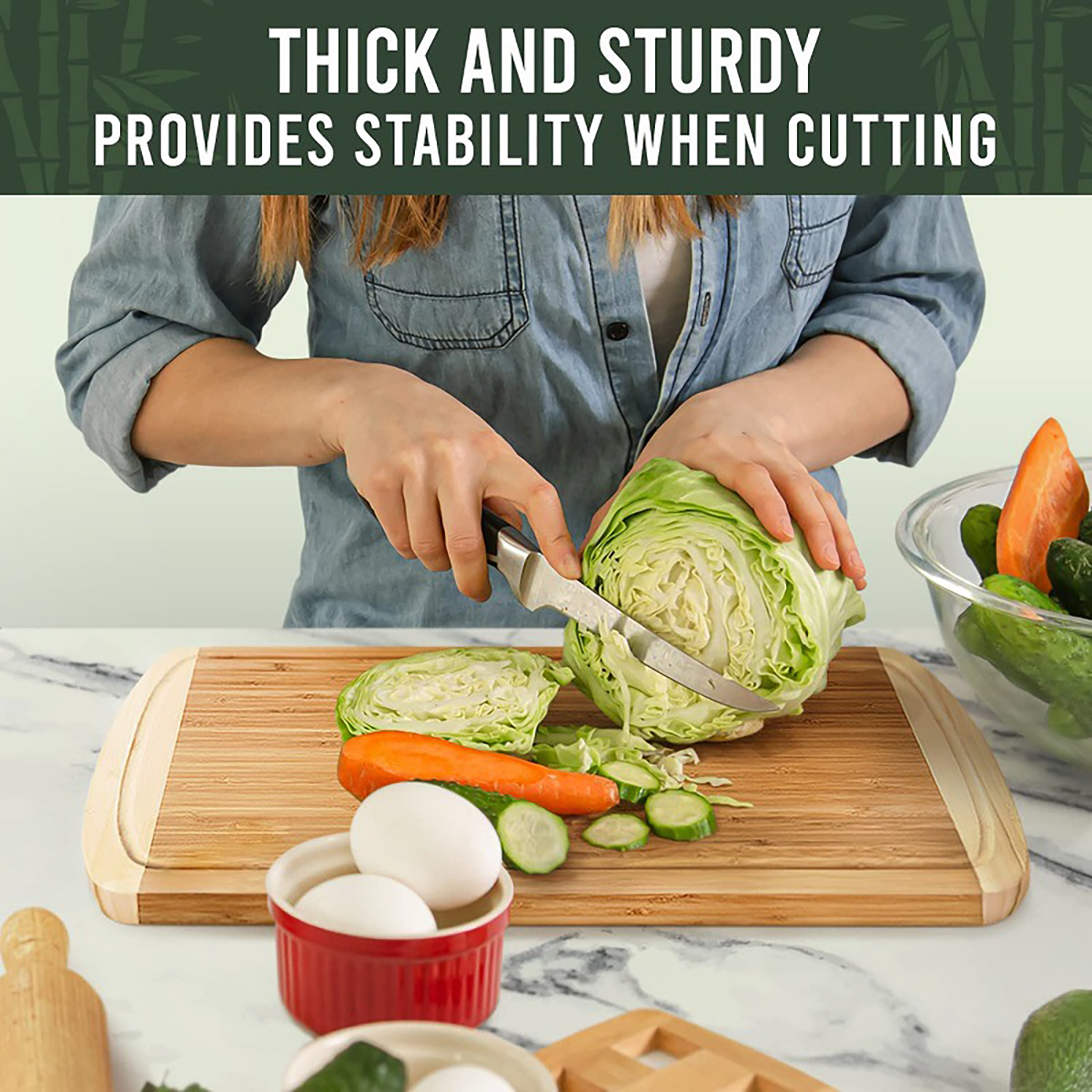 Extra Large Bamboo Cutting Board for Household Use 6