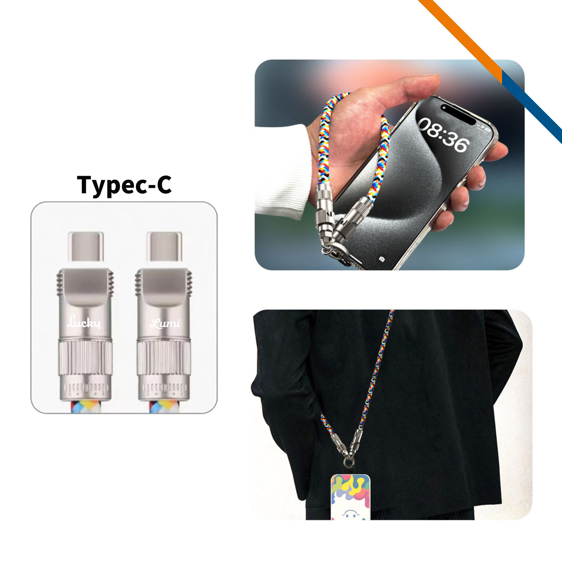 Allsop Phone Tether Lanyard Fast Charging Cable 7