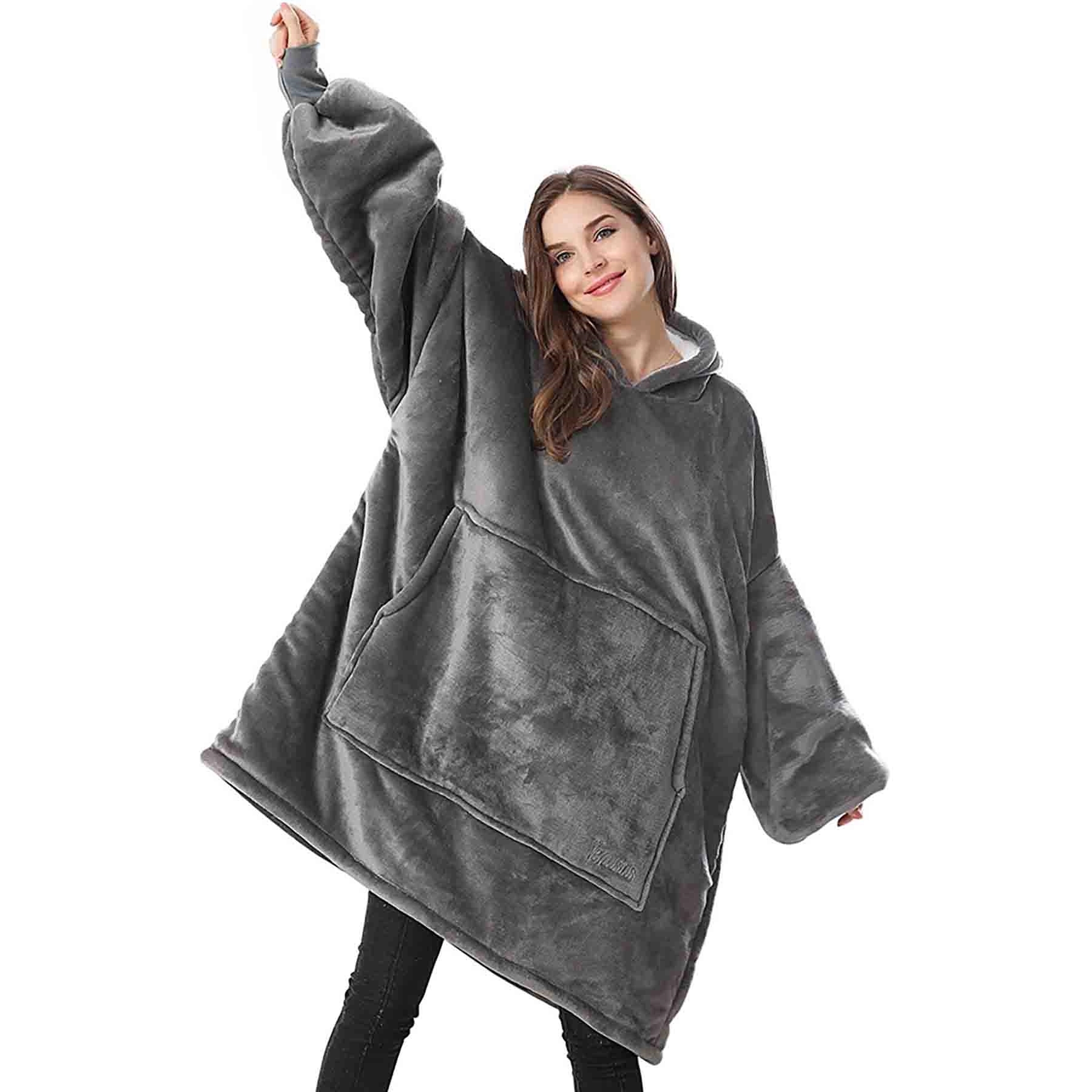 Oversized Wearable Blanket Sherpa Fleece Hoodie, custom hoodie or sweatshirt with logo imprint 8