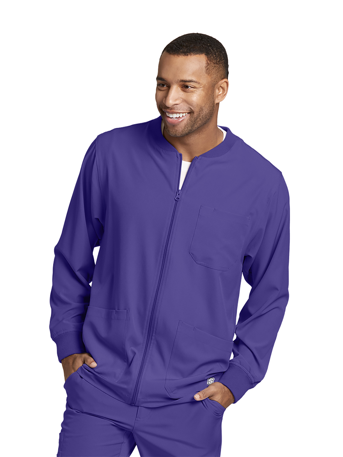 Skechers - Men's Three-Pocket Zip-Up Structure Warm-Up Scrub Jacket 8