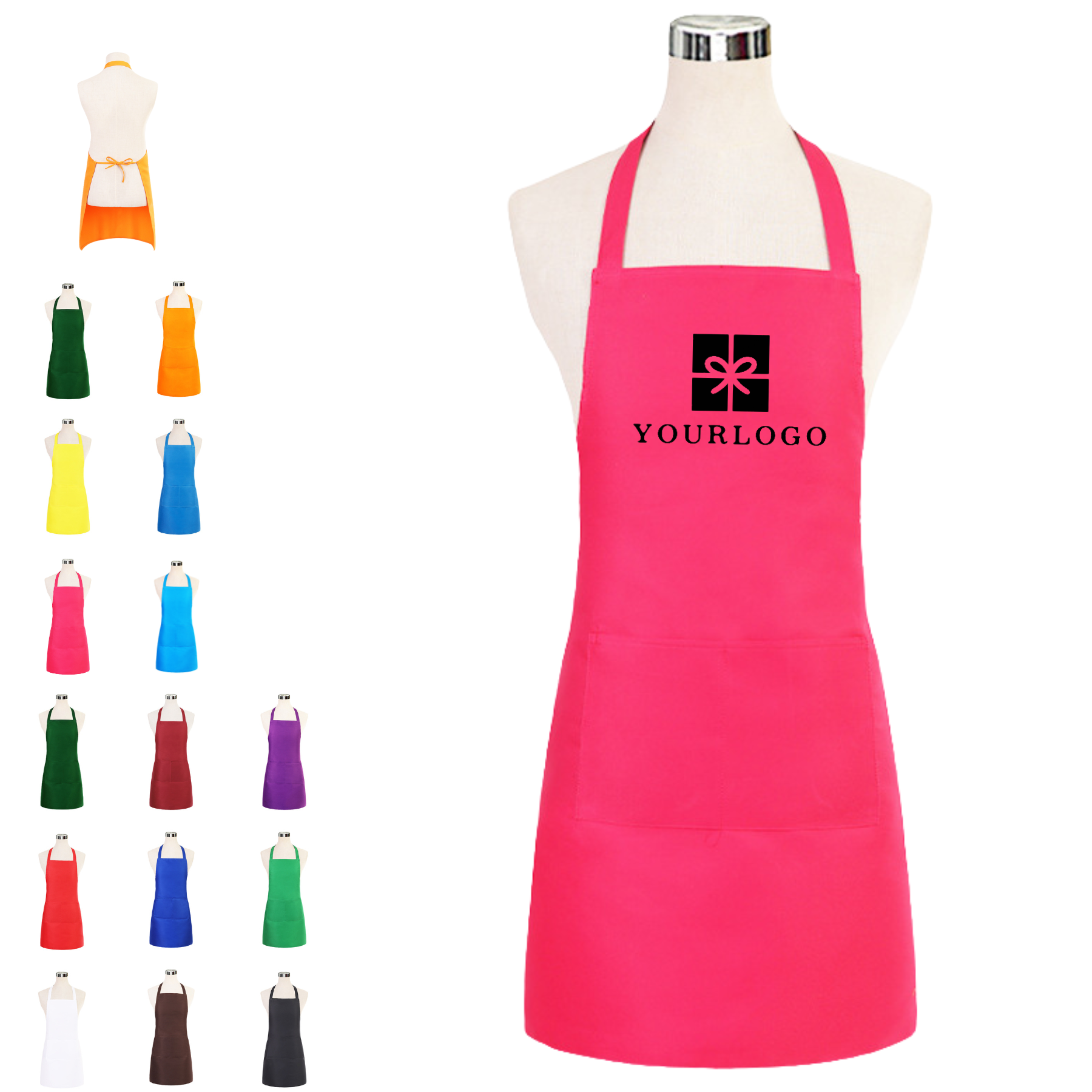 2 Pockets Adjustable Bib Apron 1
