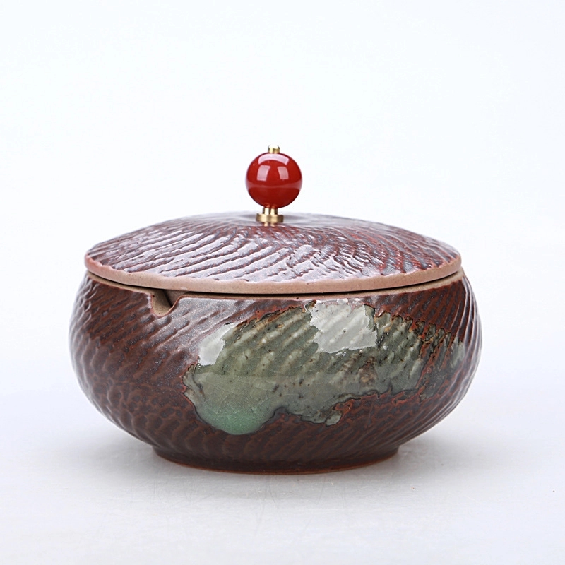 Custom Handmade Ceramic Ashtray With Lid 12