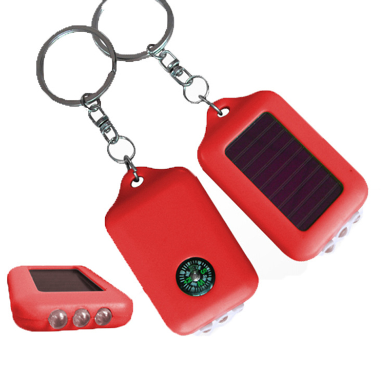 LED Keychain Solar Flashlight w/Compass 6