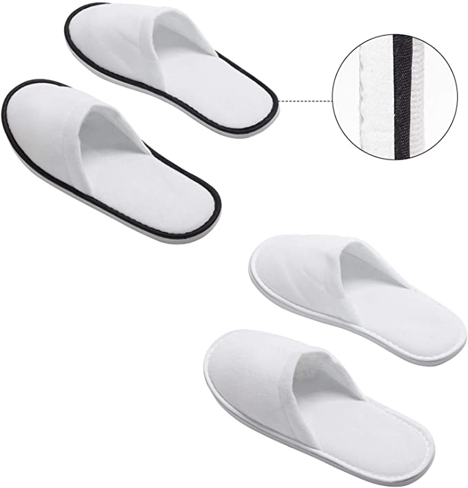 Disposable Velvet Padded Close-Toe Indoor Hotel Slippers 4