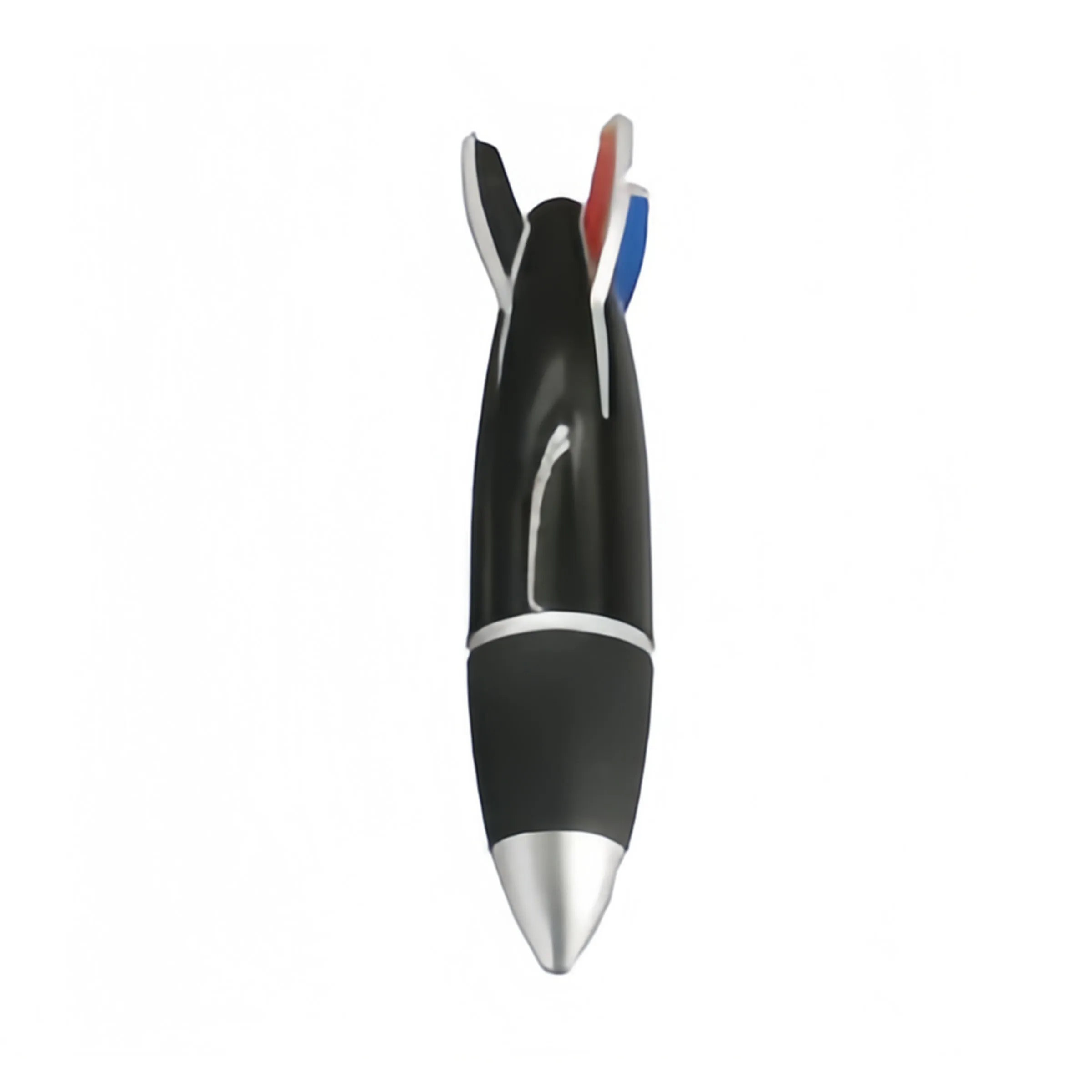 Plastic Creative Rocket Shaped Four Color Ballpoint Pens 4