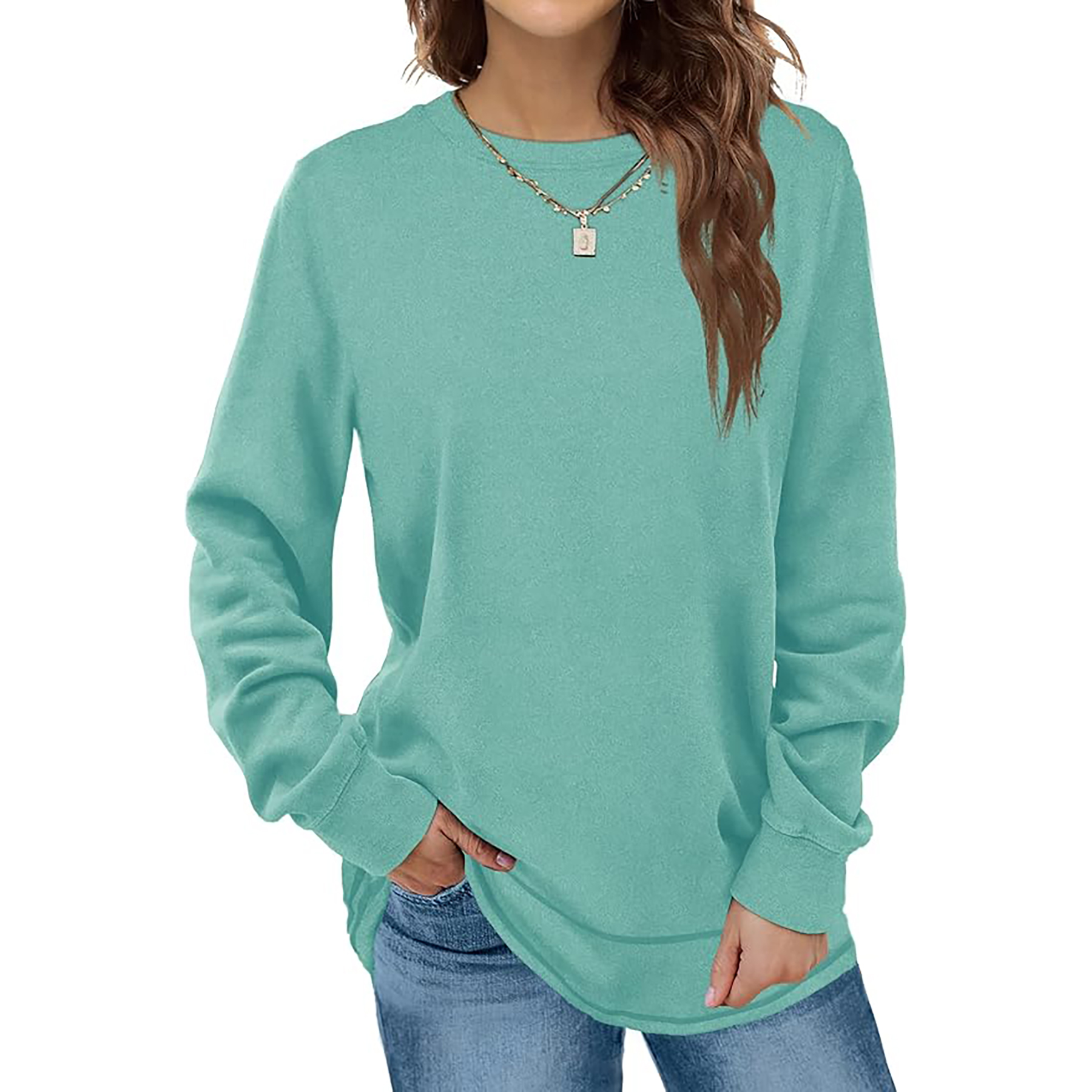 Women's Round Neck Long Sleeve Shirt 2