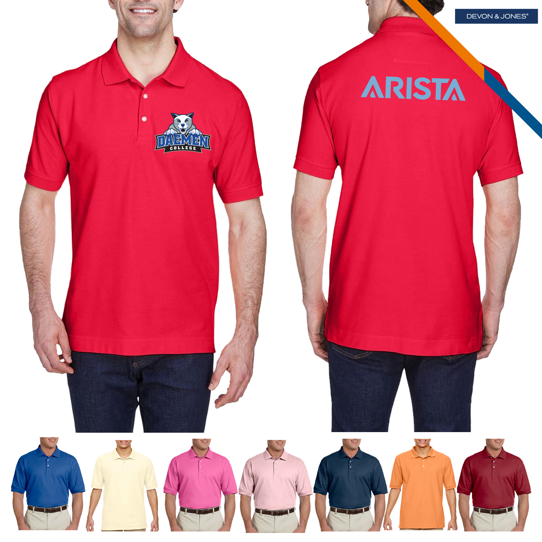 Devon & Jones® Men's Short-Sleeve Polo Shirts 2