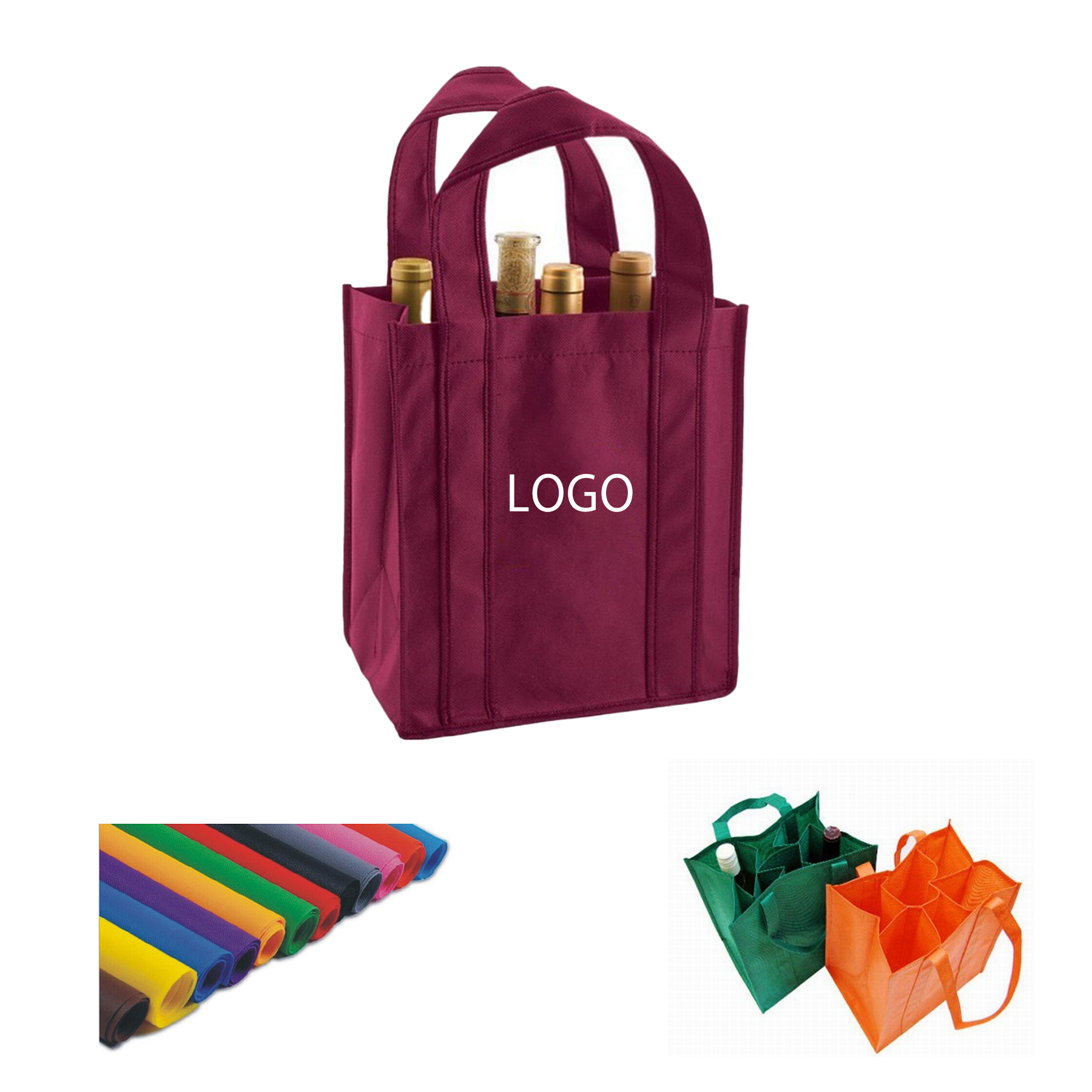 Non-Woven 4 Bottle Wine Tote 1
