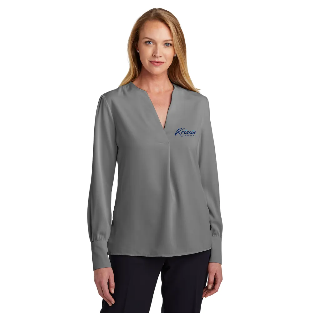 Brooks Brothers(R) Women's Open-Neck Satin Blouse 2