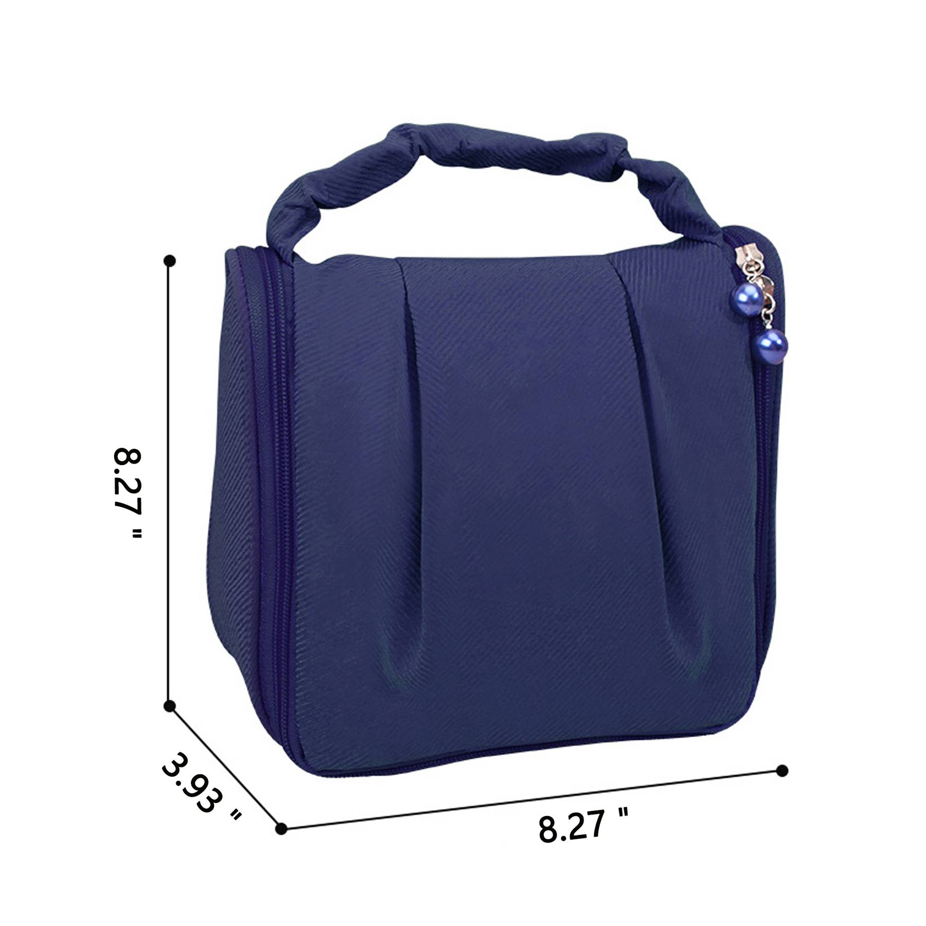 Polyester Handheld Pleated Zipper Makeup Bag 3