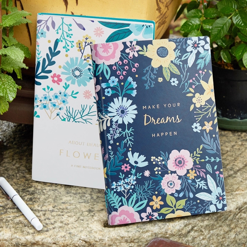 PU Leather A5 Flower Business Travel Journal Notebook 3