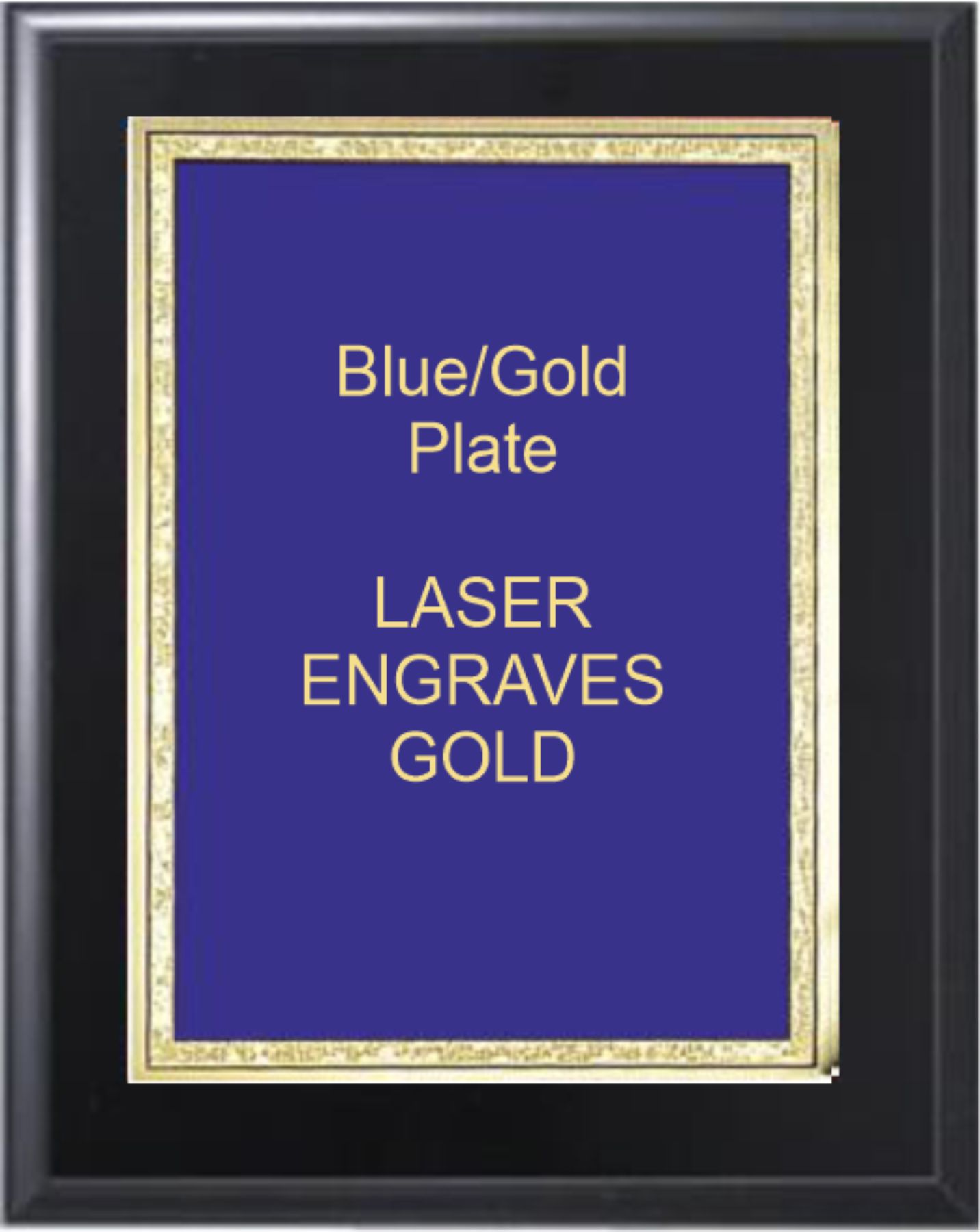 6" x 8" Solid Black Matte Finish Plaque with a Blue Florentine Plate 2