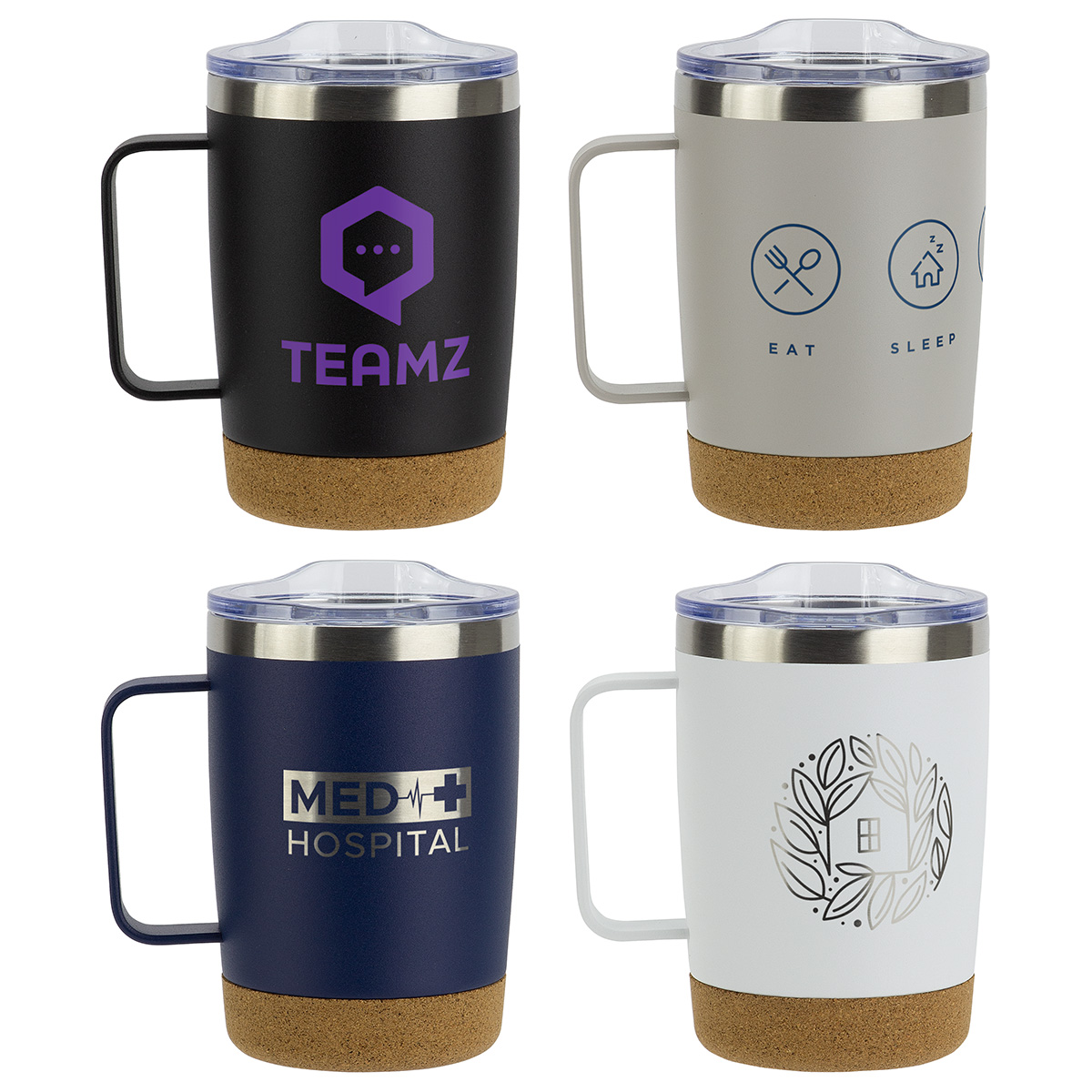 Sapora 12 oz Vacuum Insulated Stainless Steel Mug with Cork Base 17