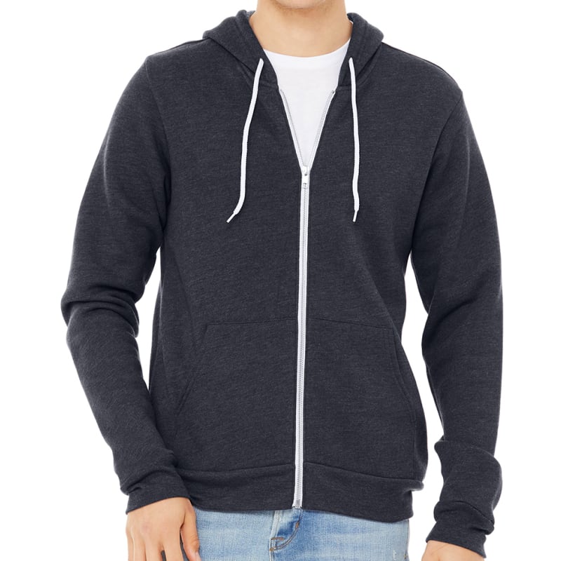 Bella Unisex Poly-Cotton Fleece Full-Zip Hoodie 85