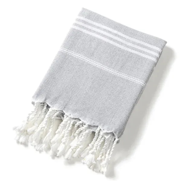 Fringed Jacquard Striped Bath Towel - Poly-Cotton Blend 4