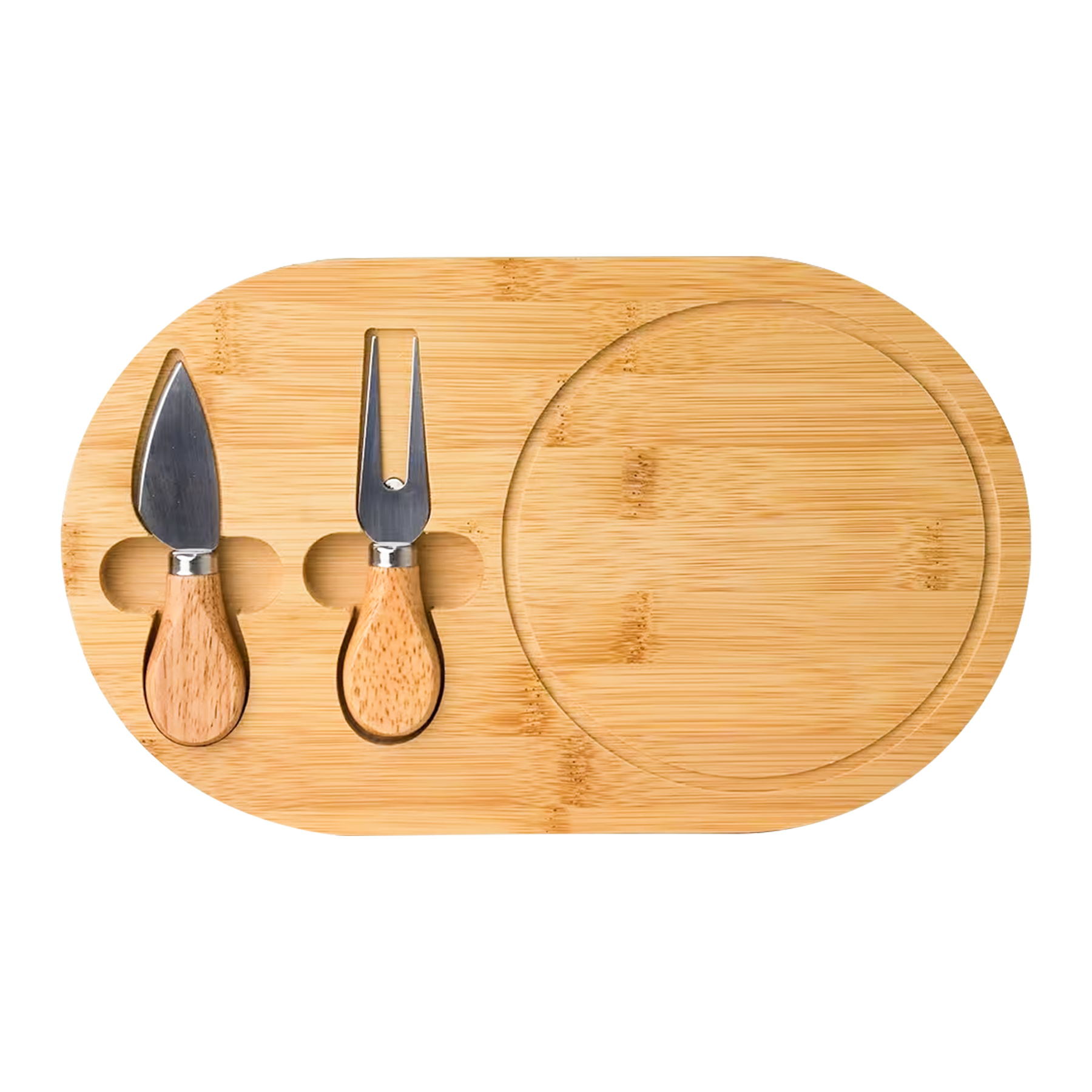 Long Curved Wooden Cutting Cheese Board Set 9