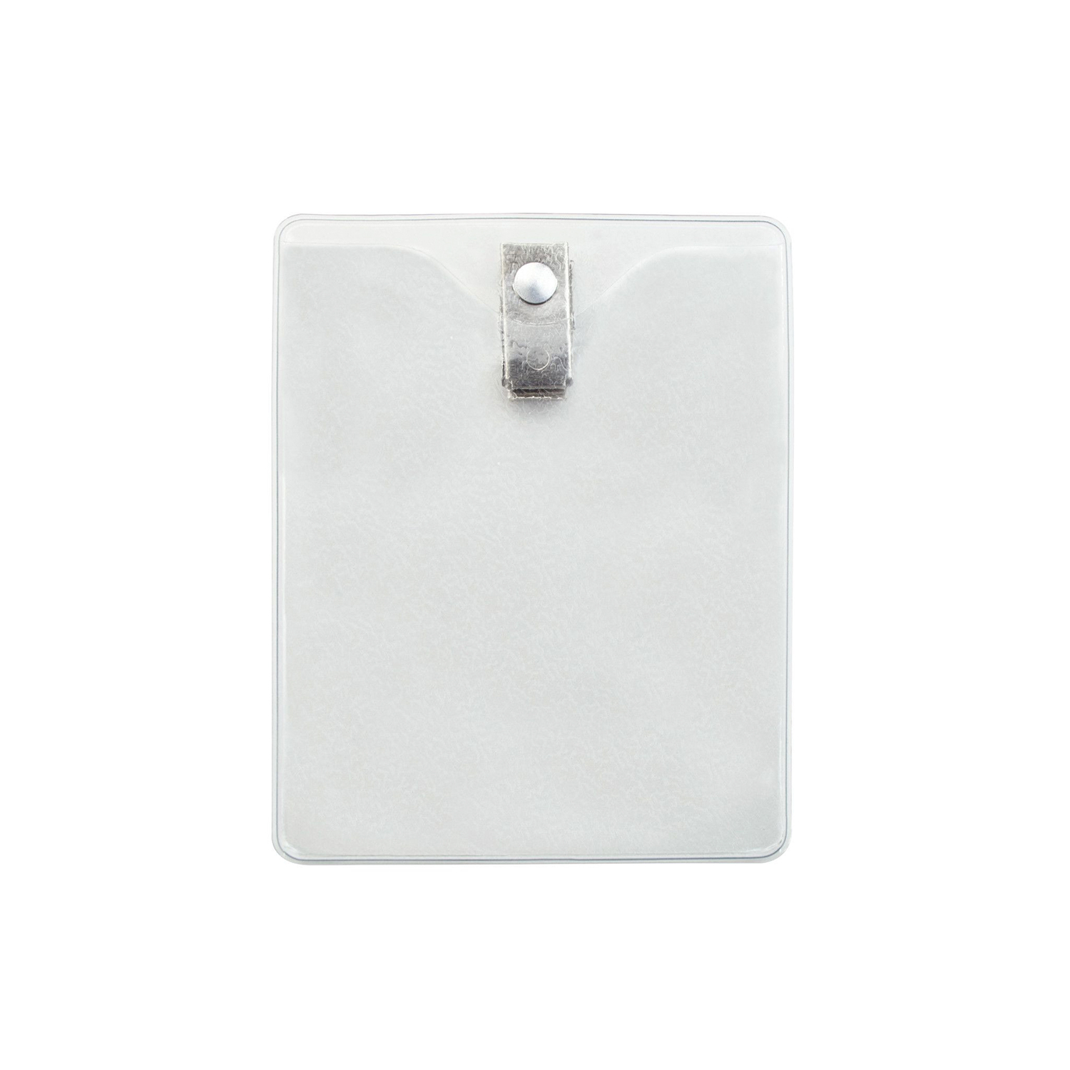 Vertical Clear Top Load Vinyl Badge Holder w/ 2 Hole Clip 1