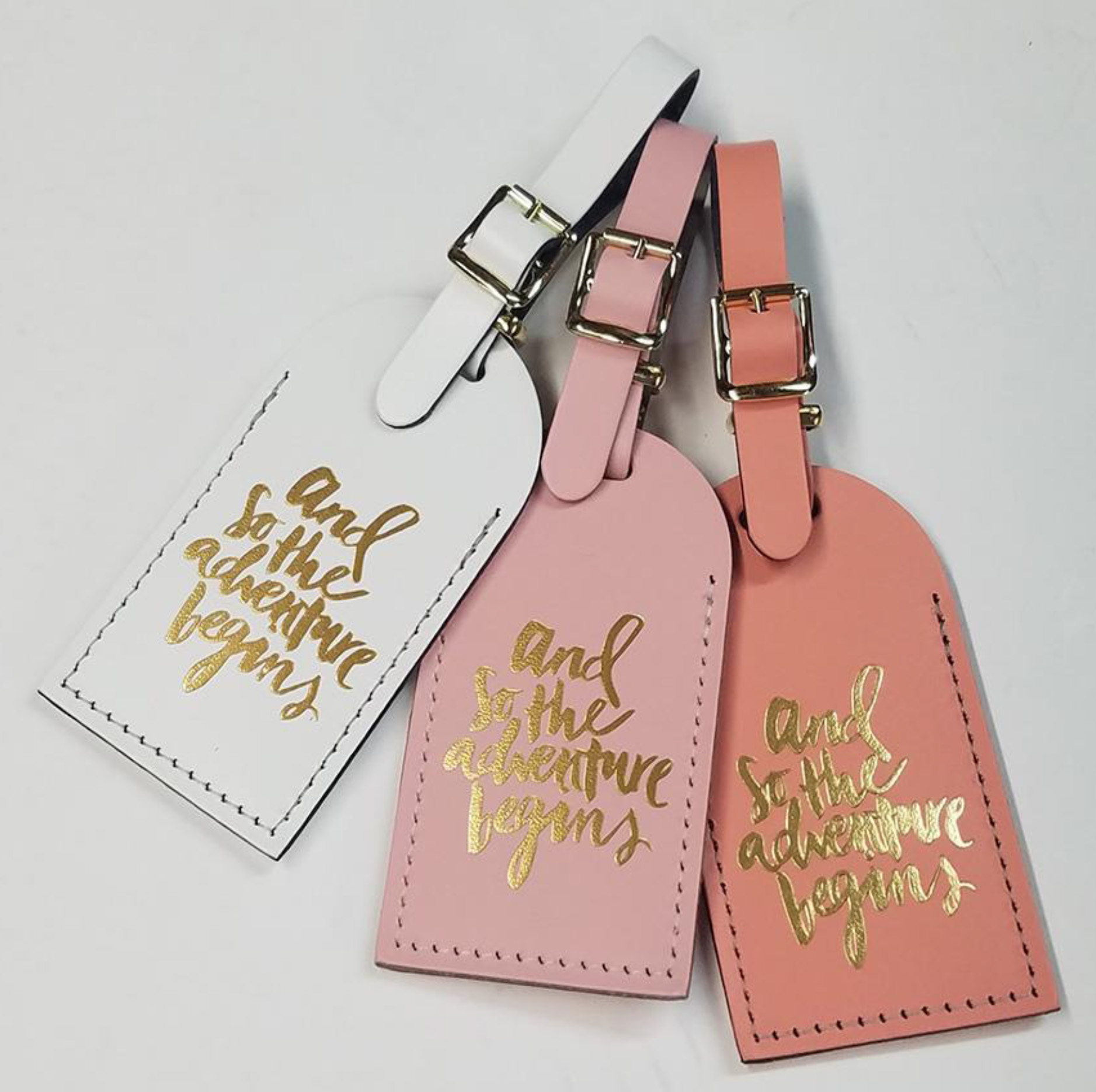 hot stamp and debossing genuine leather luggage tag 6