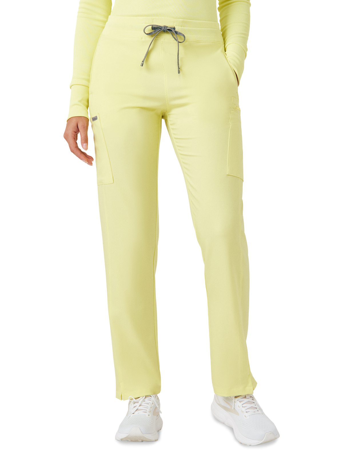 Landau - Forward - Women's Seven-Pocket Mid-Rise Rib-Knit Elastic Waist Cargo Pant 31