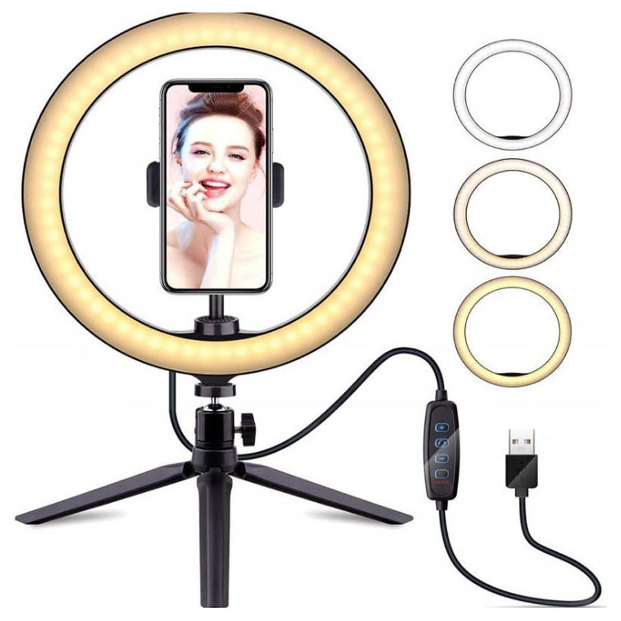 10" Selfie Ring Light with Tripod Stand & Phone Holder for Live Streaming, Video & Photos 3