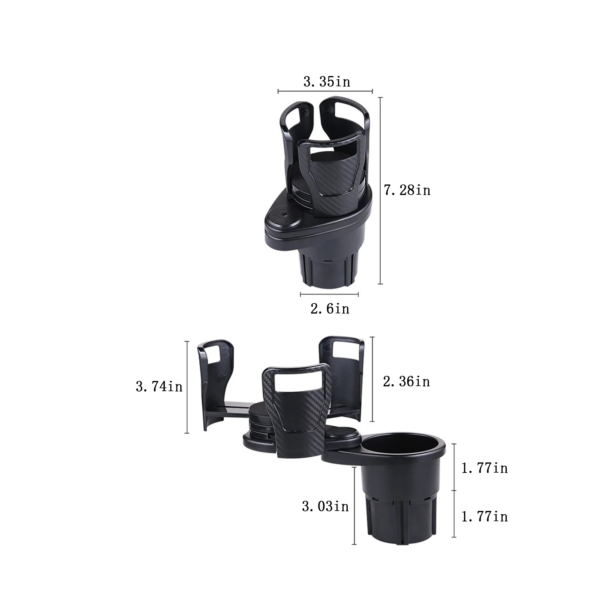 Custom Logo Double-Layer Rotating Car Cup Holder 5