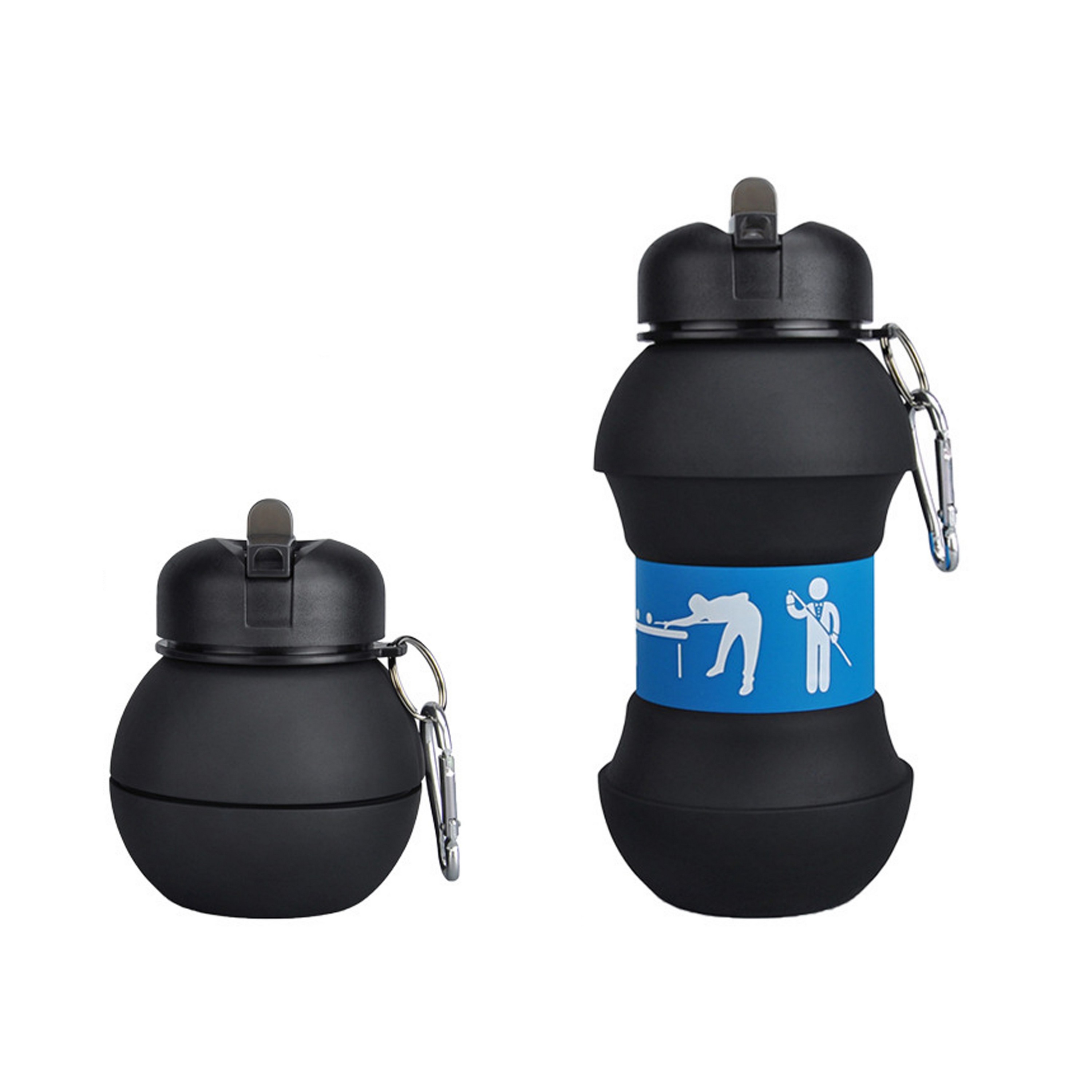 18.6oz Silicone Collapsible Water Bottle-Ocean 9