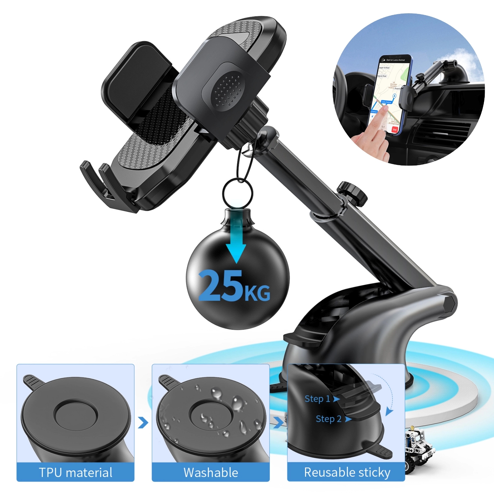 Telescopic Suction Cup Mobile Phone Navigation Frame 4