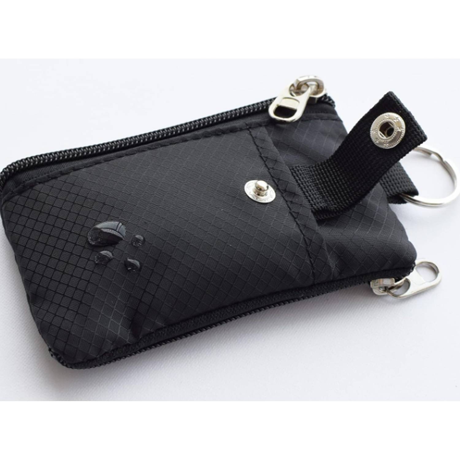 RFID Blocking Small with ID Window,Water Resistant Zip Case 3