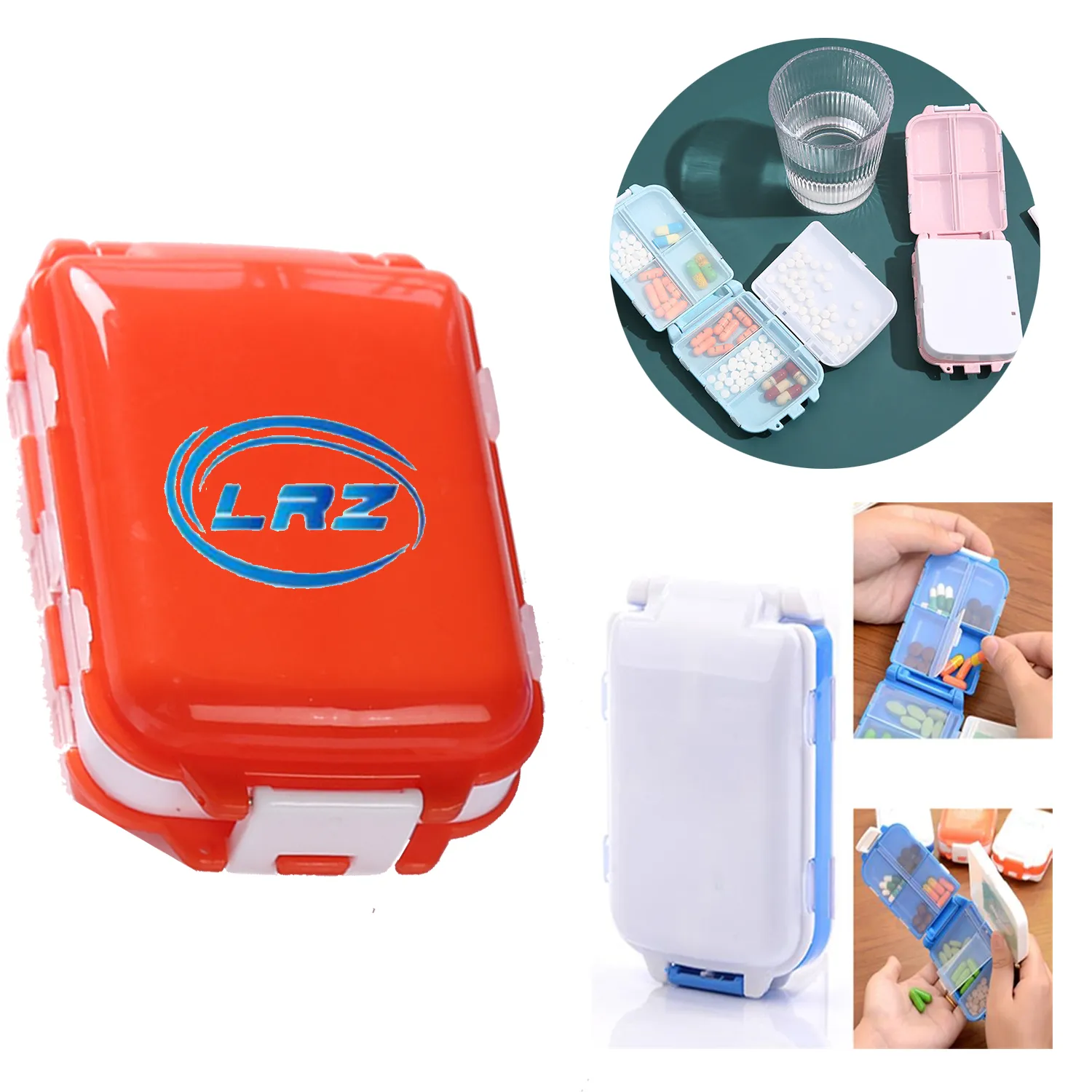 Portable plastic 3 layer medicine case travel pill box 4